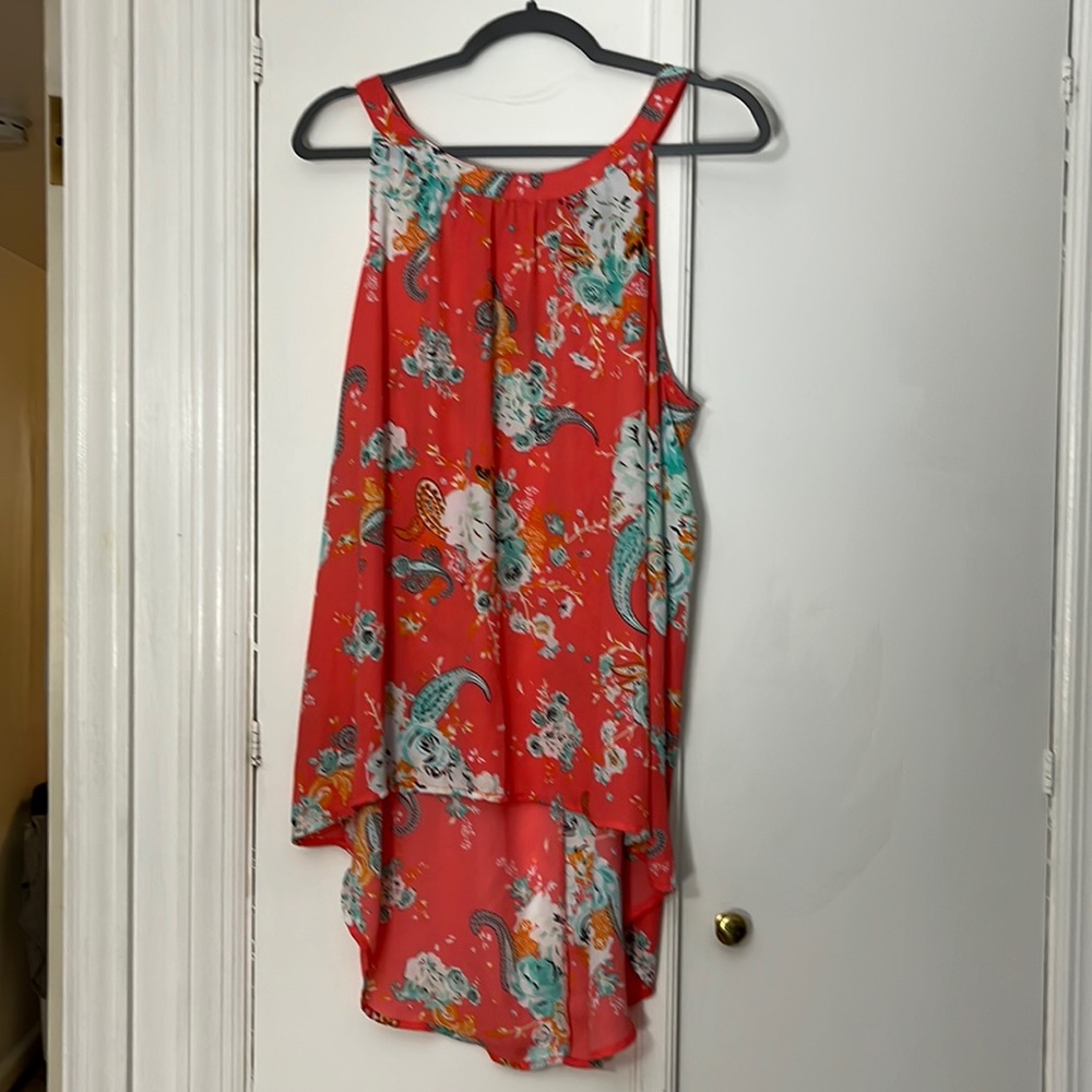 Torrid sleeveless hi low chiffon blouse